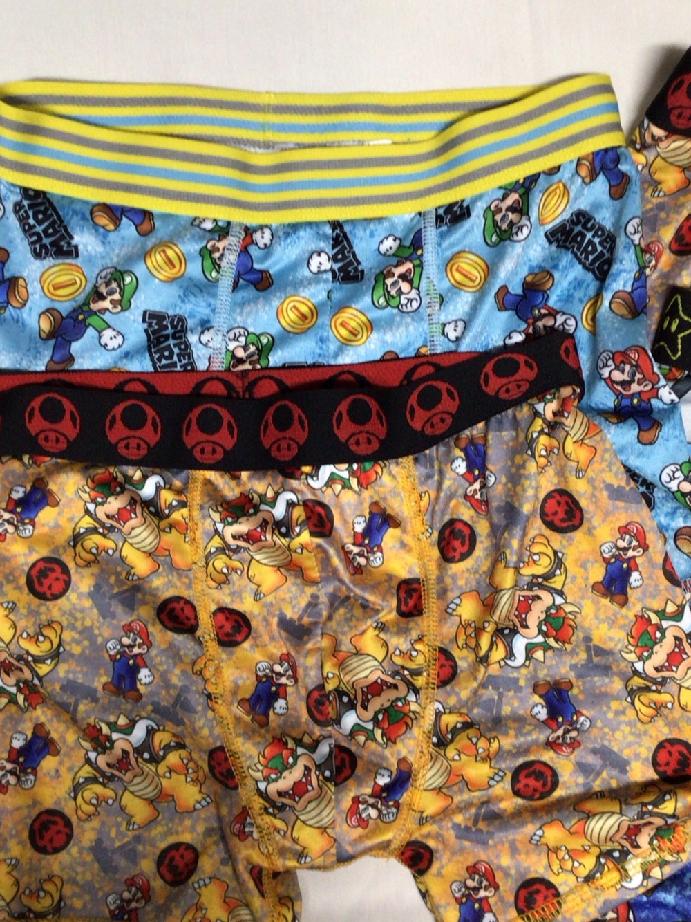 Nintendo Super Mario Boys' Boxer Briefs - Blue, Yellow & Red